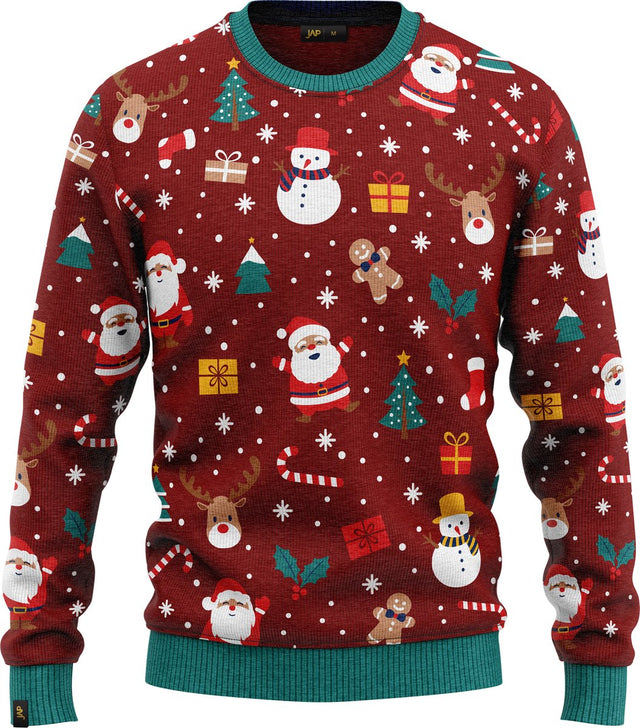 JAP Jongens Kersttrui - Christmas tale - Bordeaux Rood