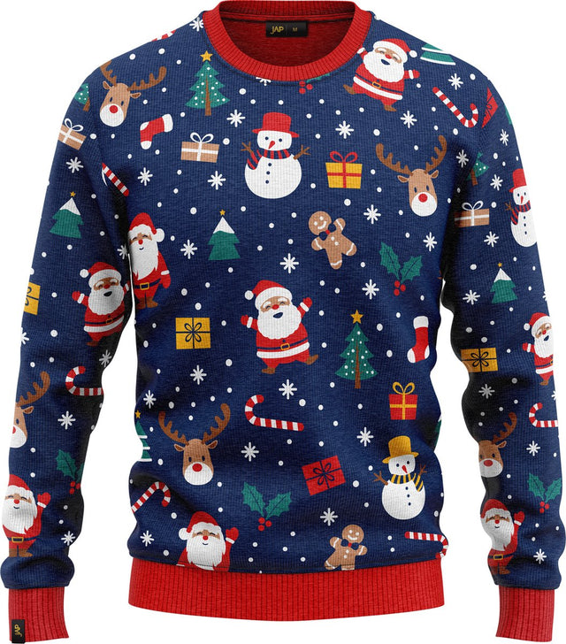 JAP Jongens Kersttrui - Christmas tale - Donker Blauw