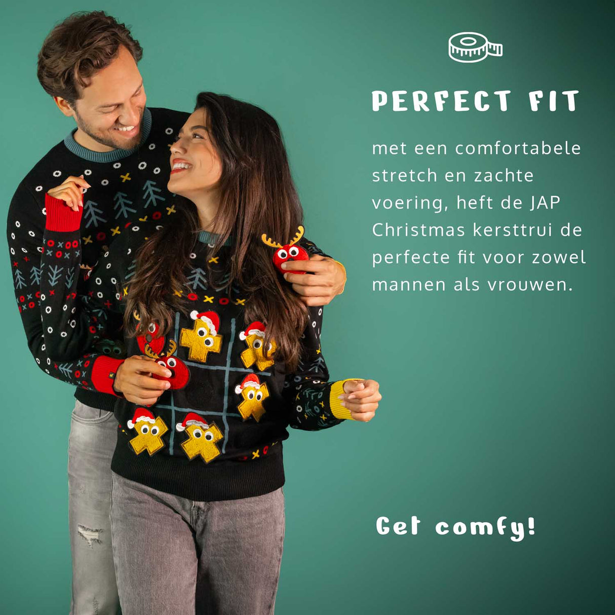 JAP Interactieve Kersttrui - Boter, Kaas en eieren