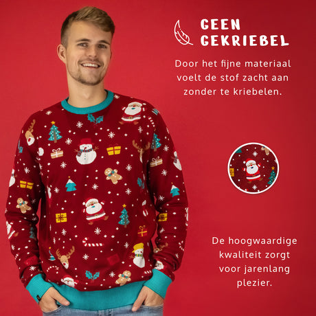 JAP Dames Kersttrui - Christmas tale - Bordeaux Rood