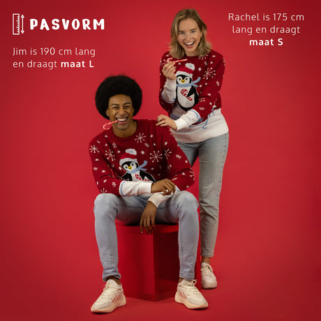 JAP Dames Kersttrui - Skateguïn - Rood