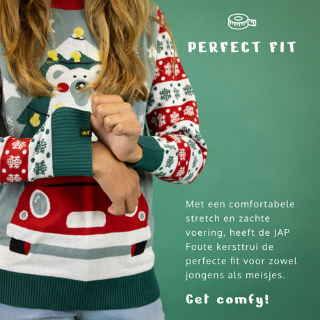 JAP Meisjes Kersttrui - Driving home for Christmas - Blauw