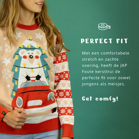 JAP Meisjes Kersttrui - Driving home for Christmas - Roze