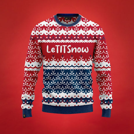 JAP Foute Kersttrui - LeTITSnow - Rood/Blauw