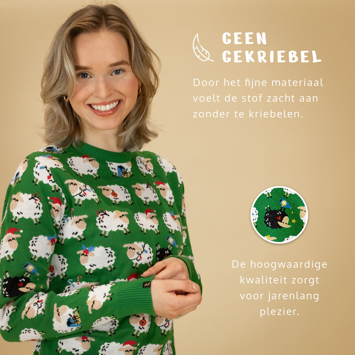 JAP Kersttrui - 't Zwarte schaap (Princes Diana) - Groen