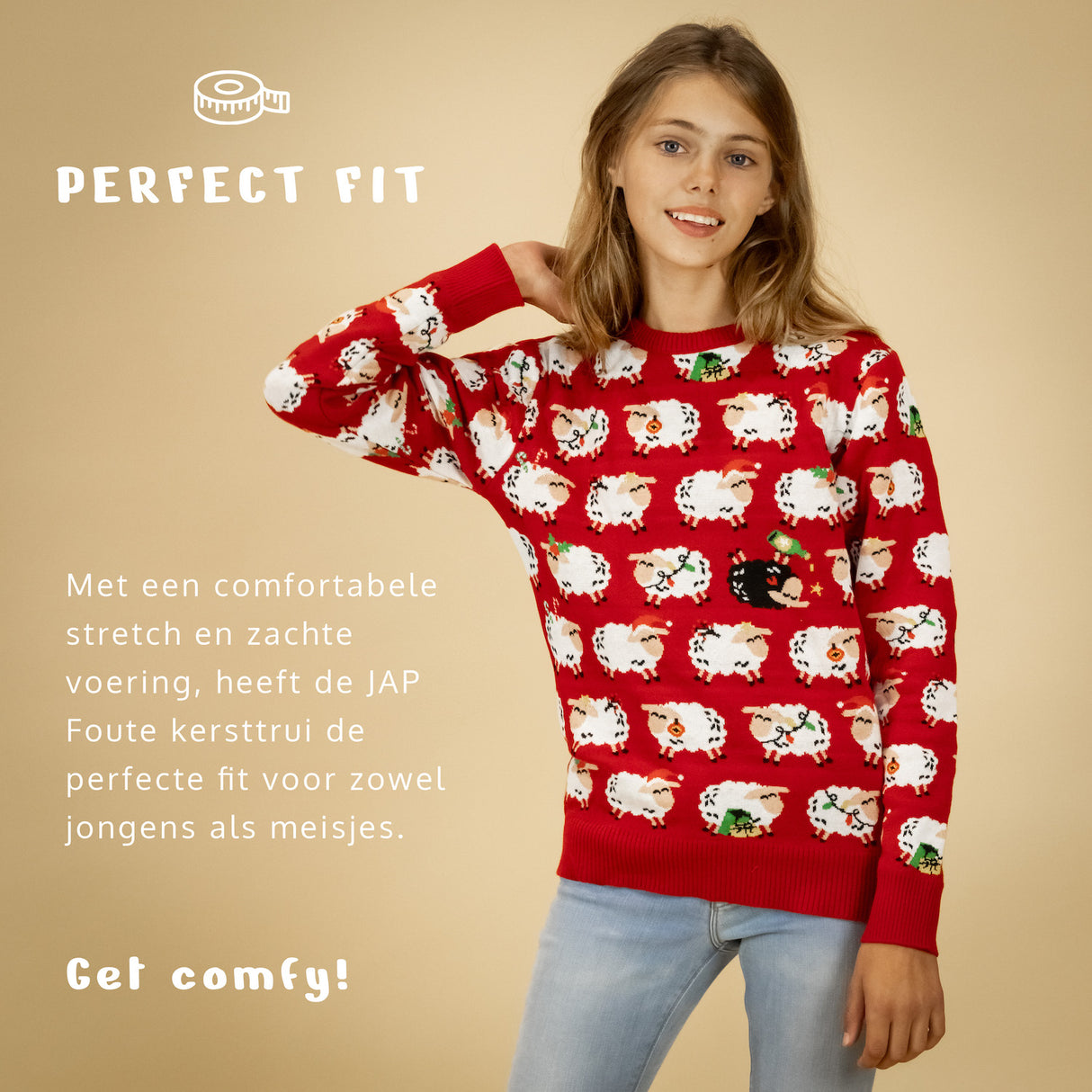 JAP Kersttrui - 't Zwarte schaap (Princes Diana) - Rood