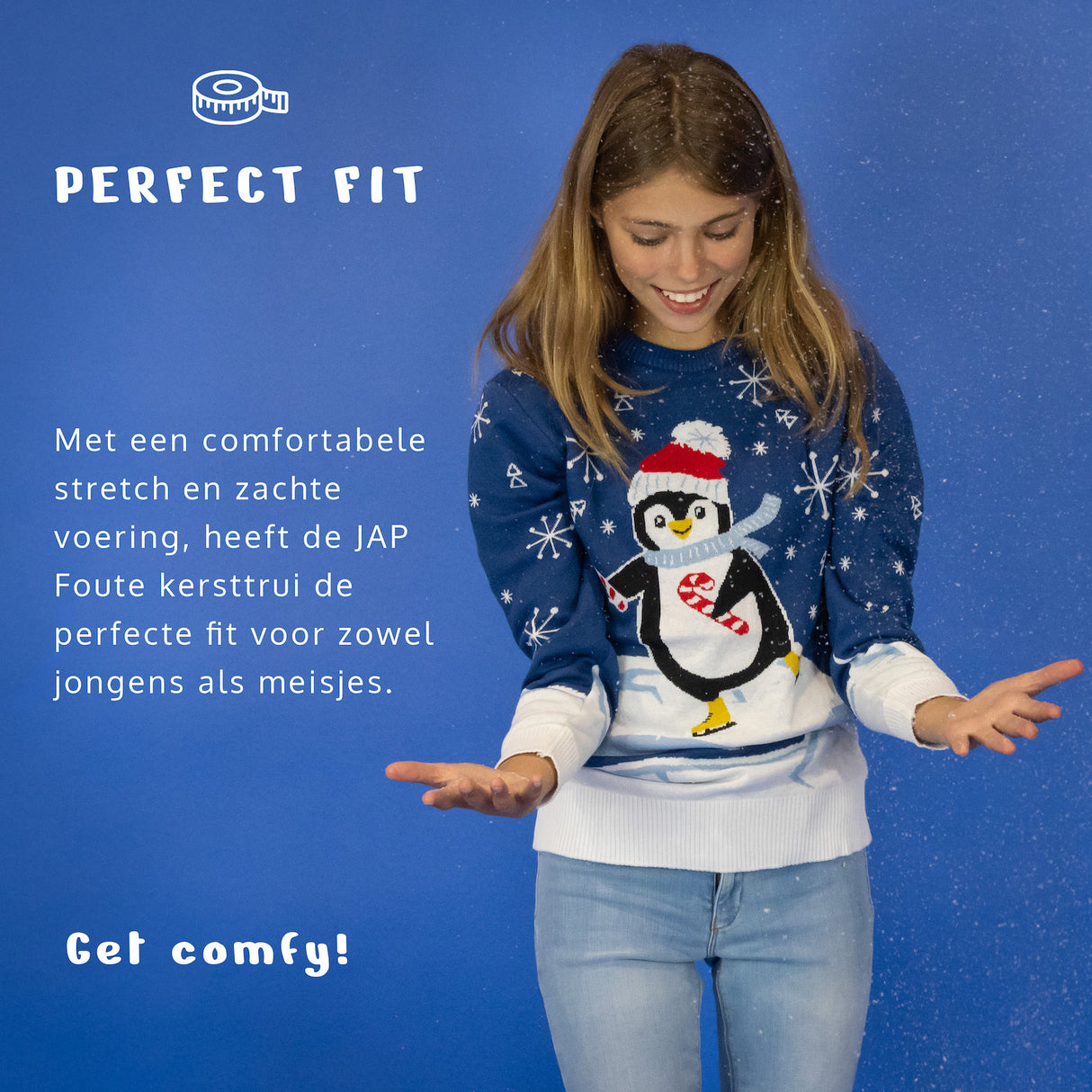 JAP Kersttrui - Skateguïn - Blauw