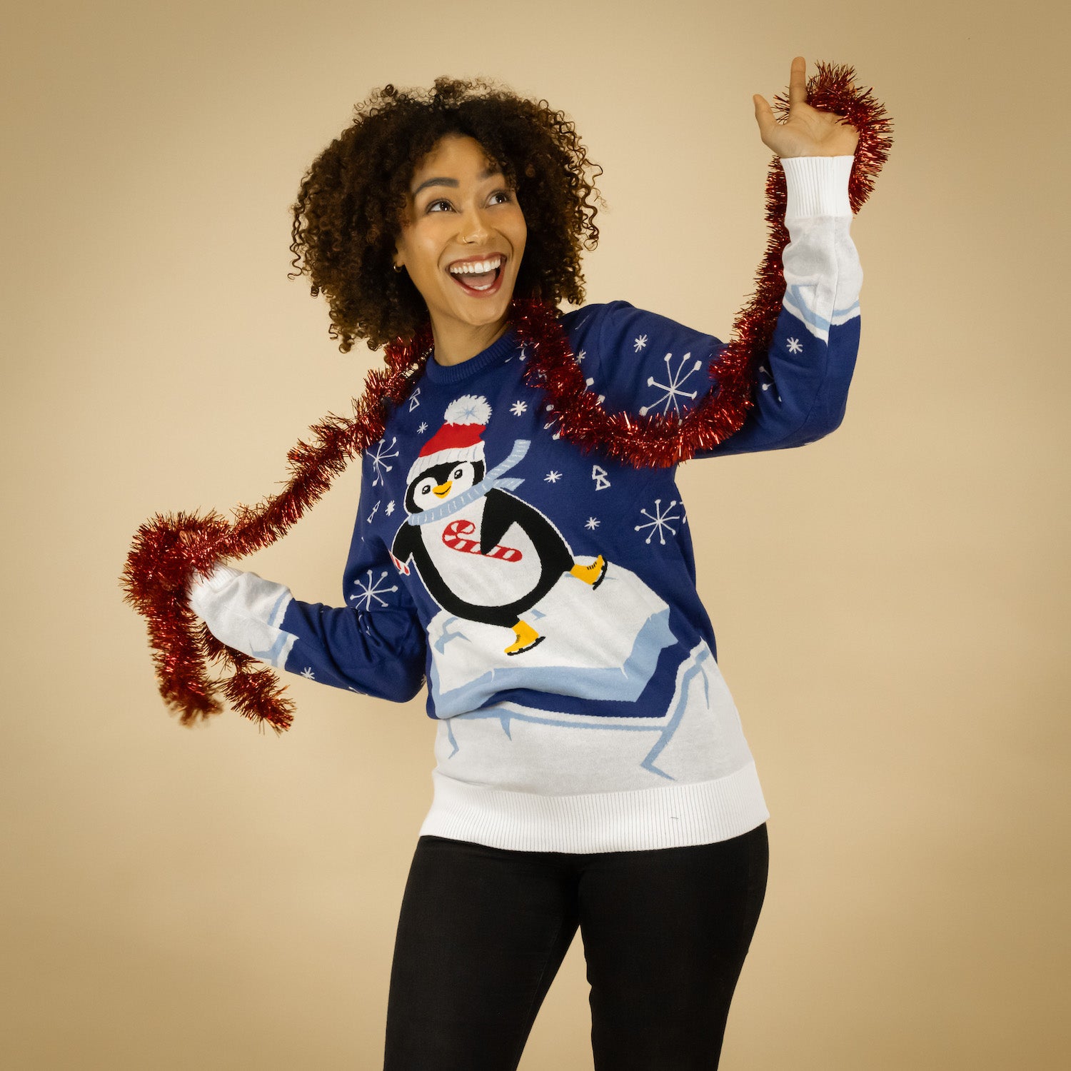 Christmas Pullover Weihnachtspullover Pinguin Damen JAP