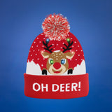 JAP Kerstmuts met gekleurde lichtjes - OH DEER! - Rood