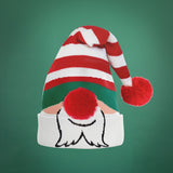 JAP Kerstmuts met 3D neus - Gnome - Rood/Wit