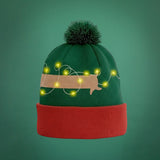 Kerstmuts met lichtjes - Teckel - Groen