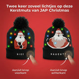 Kerstmuts met lichtjes - Nice/Naughty Kerstman - Zwart