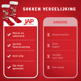 JAP Kerstsokken met anti slip - Rudolf het Rendier - Rood