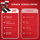 JAP Kerstsokken met anti slip - Rudolf het Rendier - Zwart