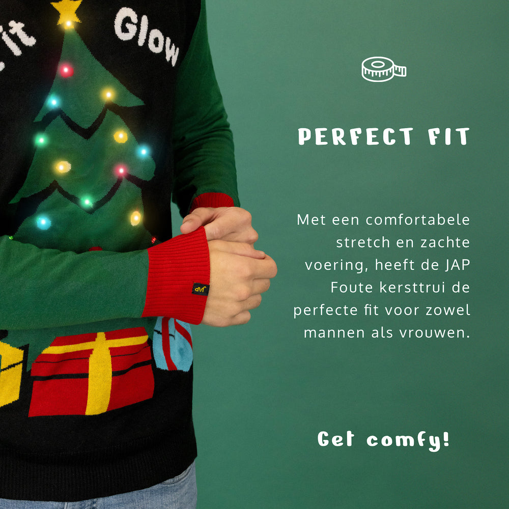 JAP Weihnachtspullover mit Lichtern - Lass es leuchten