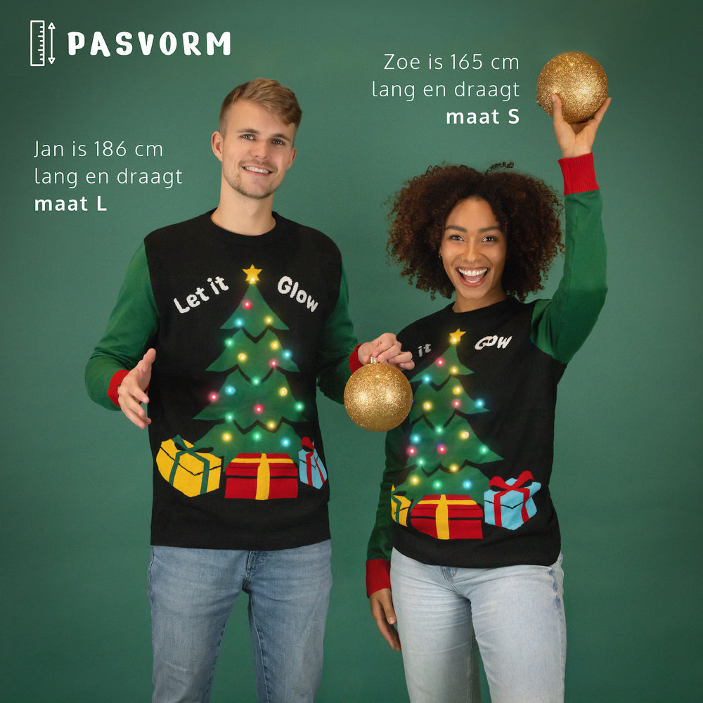 JAP Weihnachtspullover mit Lichtern - Lass es leuchten