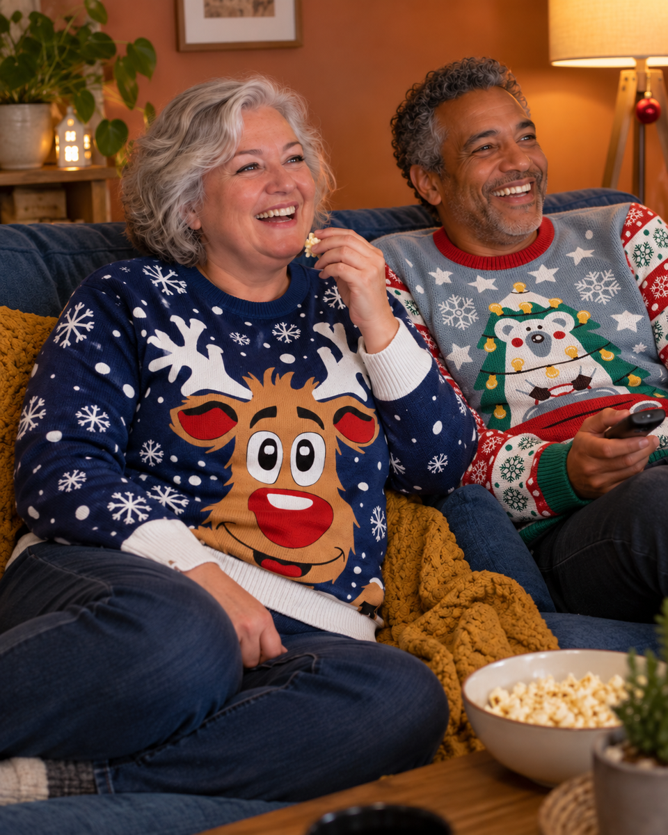 Een kerstfilm op de bank